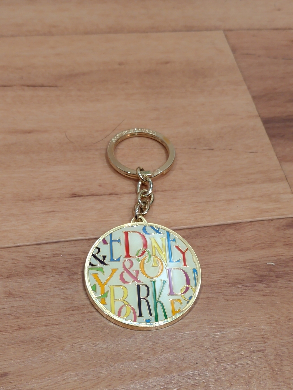 Dooney & Bourke Multicolor Rainbow monogram Keychain key hold medallion Y2K